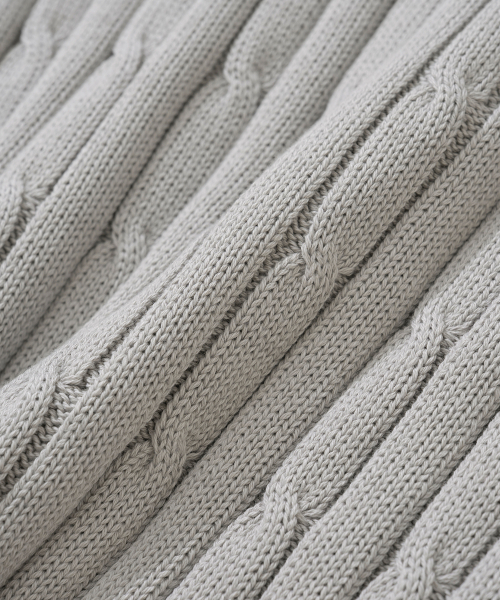 KNITTED(ニッティド)の「コットンケーブルラウンドニット グレー(ニット/セーター・レディース・その他・M/L/XL)」の6枚目の写真