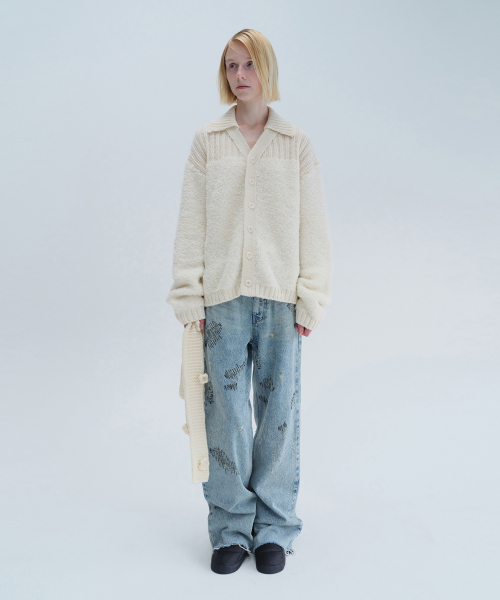DIAGONAL(ダイアゴナル)の「STITCHED DENIM PANTS (blue)(デニムパンツ・レディース・その他・S/M)」の4枚目の写真