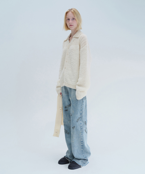 DIAGONAL(ダイアゴナル)の「STITCHED DENIM PANTS (blue)(デニムパンツ・レディース・その他・S/M)」の5枚目の写真