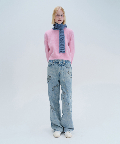 DIAGONAL(ダイアゴナル)の「STITCHED DENIM PANTS (blue)(デニムパンツ・レディース・その他・S/M)」の6枚目の写真