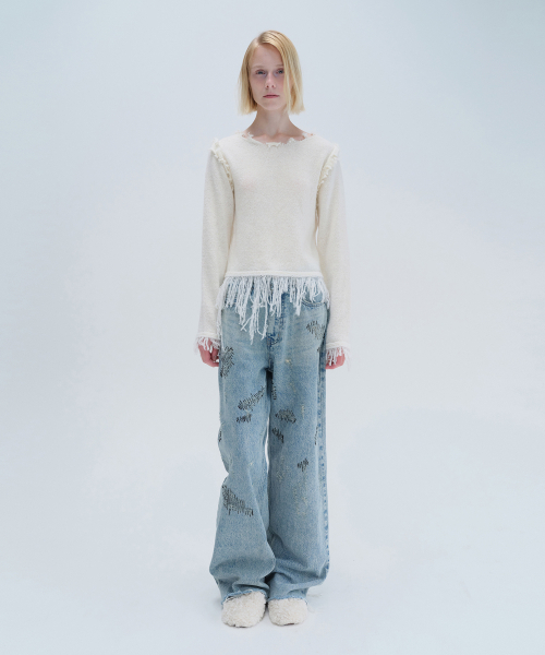 DIAGONAL(ダイアゴナル)の「STITCHED DENIM PANTS (blue)(デニムパンツ・レディース・その他・S/M)」の8枚目の写真
