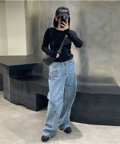 DIAGONAL(ダイアゴナル)の「STITCHED DENIM PANTS (blue)(デニムパンツ・レディース・その他・S/M)」の16枚目の写真