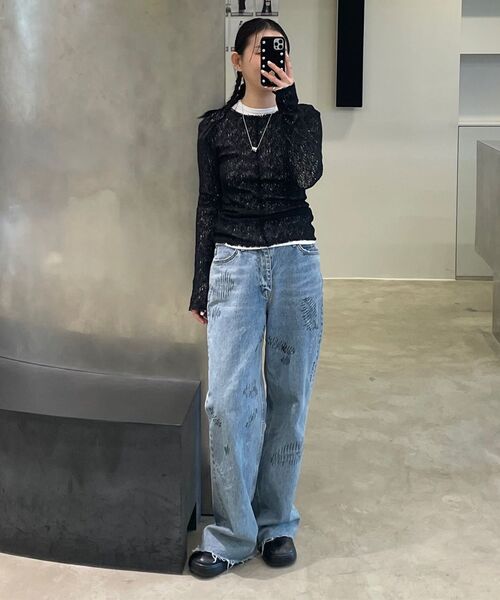 DIAGONAL(ダイアゴナル)の「STITCHED DENIM PANTS (blue)(デニムパンツ・レディース・その他・S/M)」の22枚目の写真