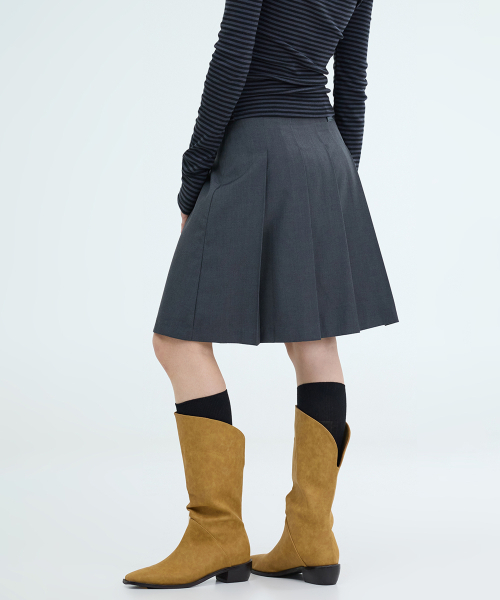 PORTERNA(ポルテナ)の「CLASSIC MID LENGTH SKIRT-2COLOR(スカート・レディース・チャコールグレー/ブラック・MEDIUM/SMALL)」の5枚目の写真