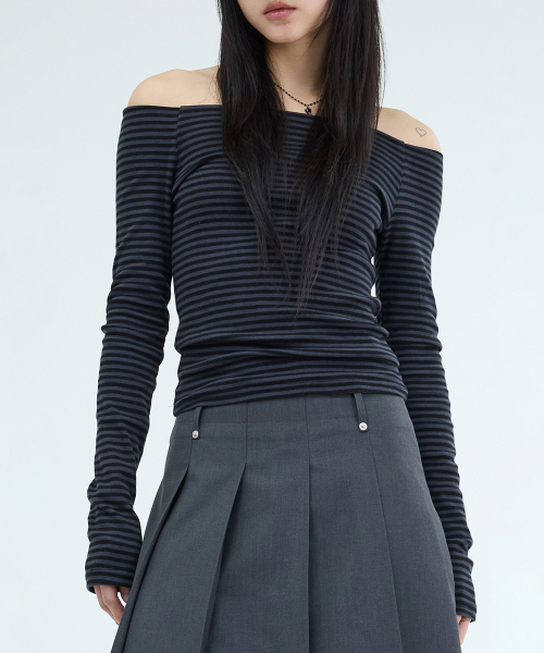 PORTERNA(ポルテナ)の「CLASSIC MID LENGTH SKIRT-2COLOR(スカート・レディース・チャコールグレー/ブラック・MEDIUM/SMALL)」の6枚目の写真