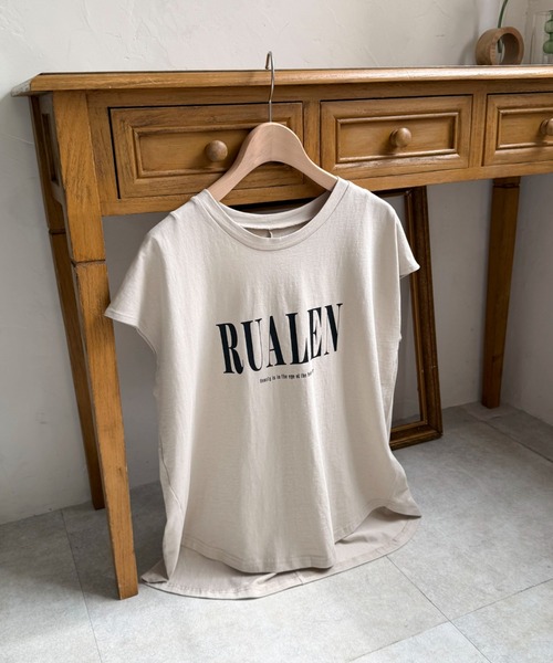 Doux archives(ドゥアルシーヴ)の「RUALENフレンチスリーブTee(Tシャツ/カットソー・レディース・ミント/ブラック/オフホワイト/ベージュ・FREE)」の4枚目の写真