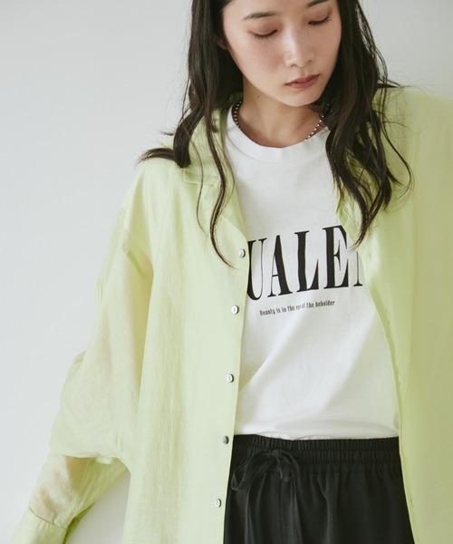 Doux archives(ドゥアルシーヴ)の「RUALENフレンチスリーブTee(Tシャツ/カットソー・レディース・ミント/ブラック/オフホワイト・FREE)」の2枚目の写真