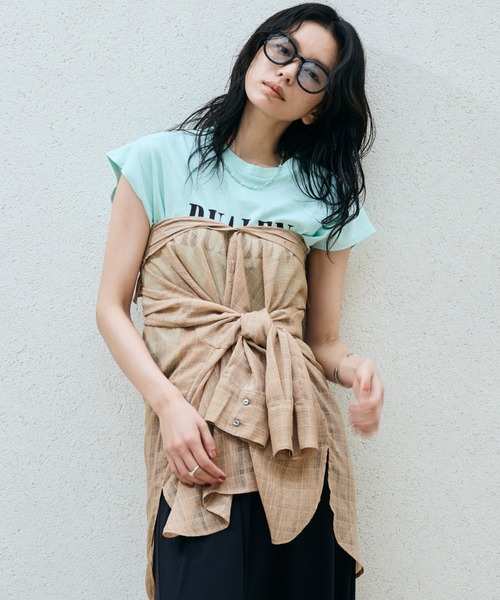 Doux archives(ドゥアルシーヴ)の「RUALENフレンチスリーブTee(Tシャツ/カットソー・レディース・ミント/ブラック/オフホワイト・FREE)」の20枚目の写真