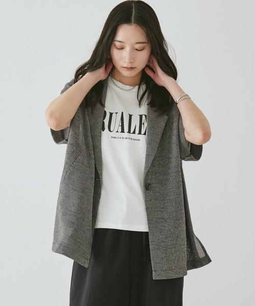 Doux archives(ドゥアルシーヴ)の「RUALENフレンチスリーブTee(Tシャツ/カットソー・レディース・ミント/ブラック/オフホワイト・FREE)」の6枚目の写真
