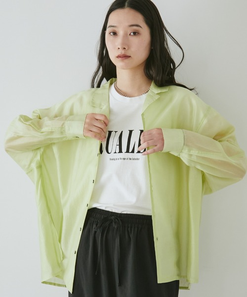 Doux archives(ドゥアルシーヴ)の「RUALENフレンチスリーブTee(Tシャツ/カットソー・レディース・ミント/ブラック/オフホワイト・FREE)」の9枚目の写真