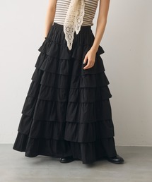 フリルティアードロングスカート
