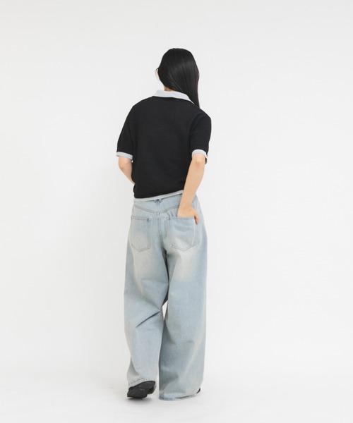 KBF（ケイビーエフ）の「レイヤードライクニットシャツ（ニット/セーター・レディース・ブラック系その他/イエロー系その他/レッド系その他・ONE）」の10枚目の写真