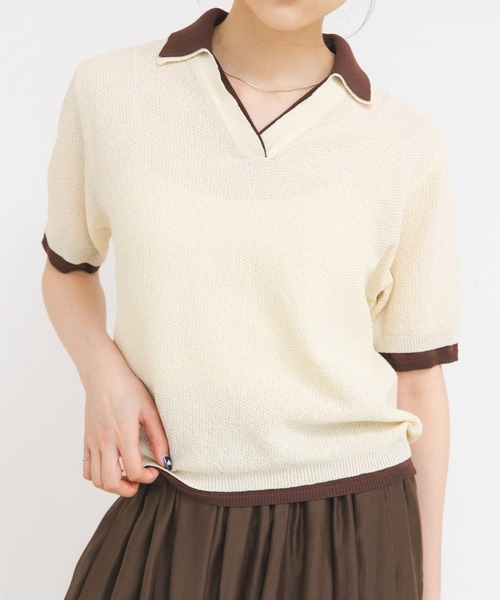 KBF（ケイビーエフ）の「レイヤードライクニットシャツ（ニット/セーター・レディース・ブラック系その他/イエロー系その他/レッド系その他・ONE）」の11枚目の写真