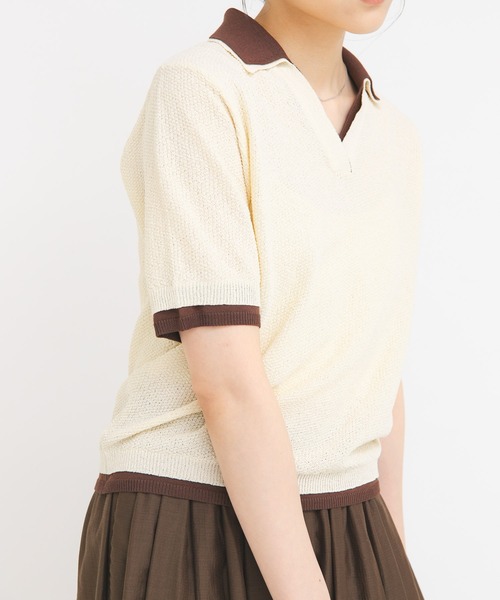 KBF（ケイビーエフ）の「レイヤードライクニットシャツ（ニット/セーター・レディース・ブラック系その他/イエロー系その他/レッド系その他・ONE）」の12枚目の写真