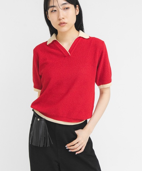 KBF（ケイビーエフ）の「レイヤードライクニットシャツ（ニット/セーター・レディース・ブラック系その他/イエロー系その他/レッド系その他・ONE）」の17枚目の写真