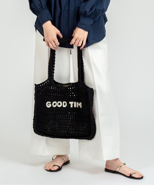 The Bagmati(ザバグマティ)の「【THE BAGMATI/ザ・バグマティー】かごバッグ トートバッグ コットン(かごバッグ・レディース・ブラック・FREE)」の1枚目の写真
