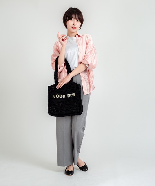 The Bagmati(ザバグマティ)の「【THE BAGMATI/ザ・バグマティー】かごバッグ トートバッグ コットン(かごバッグ・レディース・ブラック・FREE)」の7枚目の写真