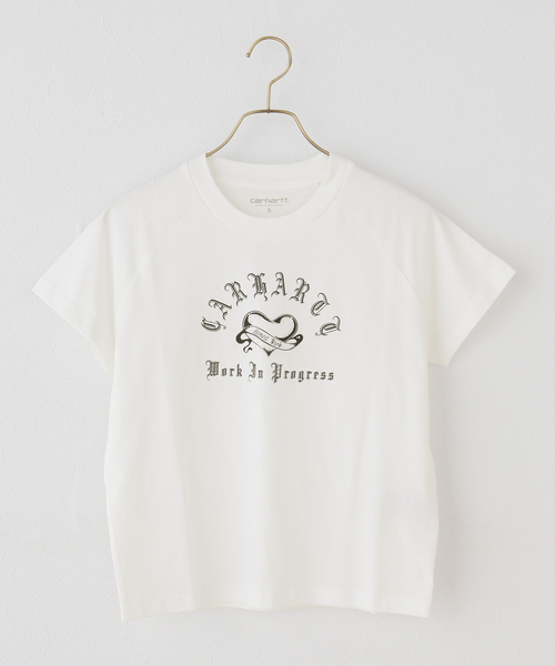 Carhartt WIP(カーハートダブリューアイピー)の「CARHARTT / カーハート ダブリューアイピー W' S/S HONEST WORK T-SHIRT(Tシャツ/カットソー・レディース・ホワイト/ブラック・SMALL)」の1枚目の写真