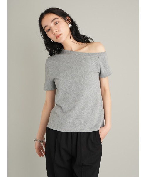 Mila Owen(ミラオーウェン)の「アシンメトリーネックTシャツ(Tシャツ/カットソー・レディース・ブラック/ブルー/グレー/その他/ホワイト・F)」の15枚目の写真