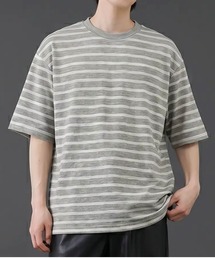 フェードボーダー クルーネックTシャツ/グラデーション 半袖カットソー