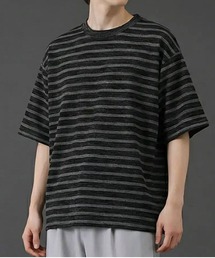 フェードボーダー クルーネックTシャツ/グラデーション 半袖カットソー