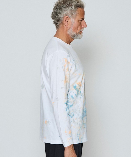 ACANTHUS(アカンサス)の「mlt5695-Abstract paint L-S Tee ロングスリーブTシャツ(CT2611)(Tシャツ/カットソー・メンズ・ブラック/ホワイト・XL/L/M/S)」の7枚目の写真
