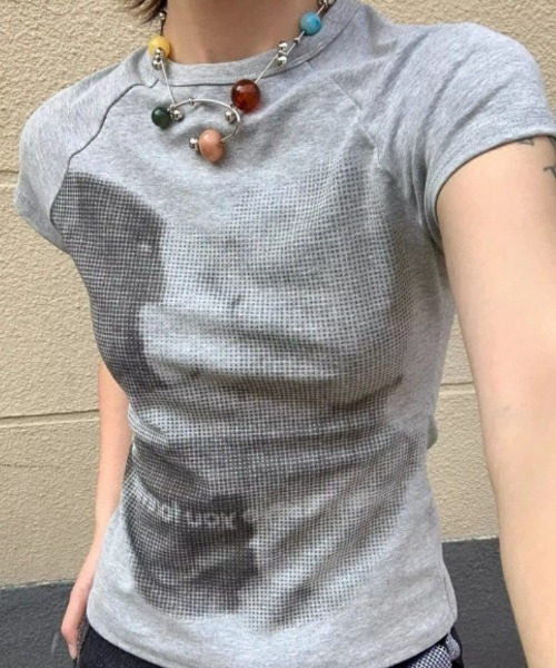 Ritzy(リッツィー)の「フォトプリントコンパクトTシャツ(Tシャツ/カットソー・レディース・ホワイト/グレー・L/M/S/XL)」の15枚目の写真