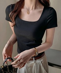 スクエアネック半袖Tシャツ