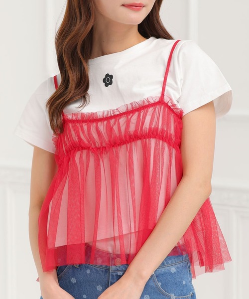 チュールキャミセット Tシャツ（Tシャツ/カットソー）｜MARY QUANT
