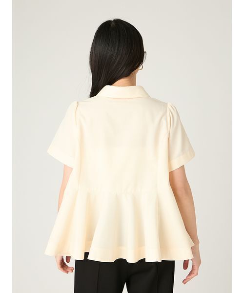 FRAY I.D（フレイアイディー）の「【LUMISHADE】ペプラムシャツ／ウォッシャブル・UVカット・防シワ・接触冷感（シャツ/ブラウス・レディース・イエロー/ネイビー/ホワイト・F）」の5枚目の写真