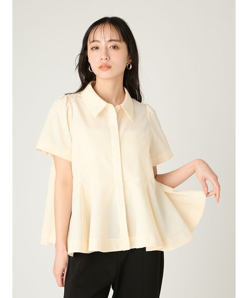 FRAY I.D（フレイアイディー）の「【LUMISHADE】ペプラムシャツ／ウォッシャブル・UVカット・防シワ・接触冷感（シャツ/ブラウス・レディース・イエロー/ネイビー/ホワイト・F）」の11枚目の写真