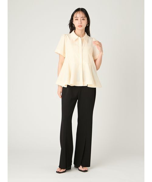 FRAY I.D（フレイアイディー）の「【LUMISHADE】ペプラムシャツ／ウォッシャブル・UVカット・防シワ・接触冷感（シャツ/ブラウス・レディース・イエロー/ネイビー/ホワイト・F）」の12枚目の写真
