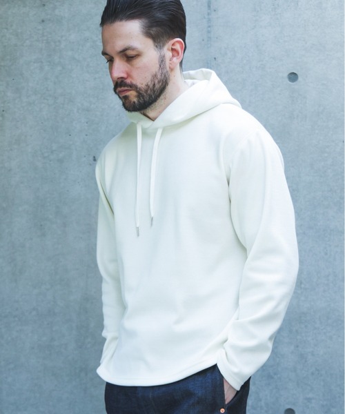 MR.OLIVE（ミスターオリーブ）の「HEAT THERMAL / STANDARD PULLOVER HOODIE /M263135（パーカー・メンズ・オフホワイト/ブラック・LARGE/MEDIUM）」の3枚目の写真