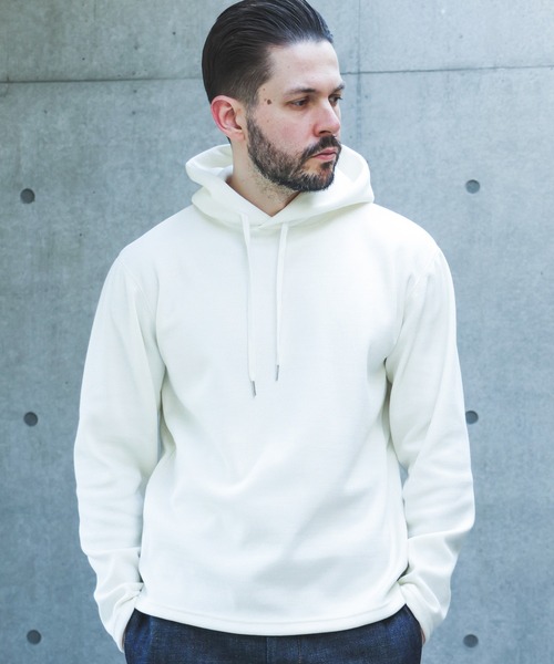 MR.OLIVE（ミスターオリーブ）の「HEAT THERMAL / STANDARD PULLOVER HOODIE /M263135（パーカー・メンズ・オフホワイト/ブラック・LARGE/MEDIUM）」の4枚目の写真