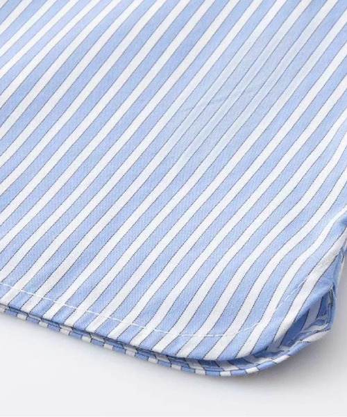 LA POMME petit(ラポミ・プチ)の「Cropped Zip Stripe Shirt(シャツ/ブラウス・レディース・ブルー・FREE)」の5枚目の写真