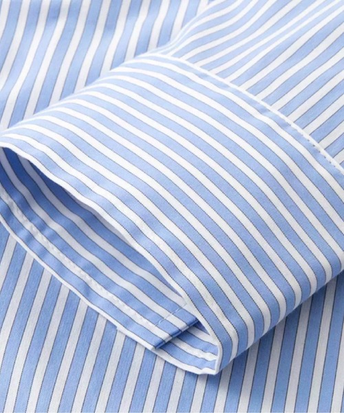 LA POMME petit(ラポミ・プチ)の「Cropped Zip Stripe Shirt(シャツ/ブラウス・レディース・ブルー・FREE)」の6枚目の写真