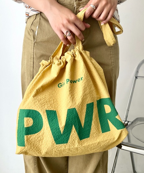 wears(ウェアーズ)の「【A4収納可】ビッグロゴナイロントートバッグ ドローストリングバッグ(トートバッグ・レディース・イエロー/ブルー/グリーン/グレー・FREE)」の1枚目の写真