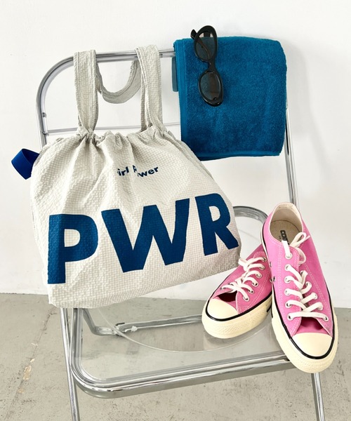 wears(ウェアーズ)の「【A4収納可】ビッグロゴナイロントートバッグ ドローストリングバッグ(トートバッグ・レディース・イエロー/ブルー/グリーン/グレー・FREE)」の13枚目の写真