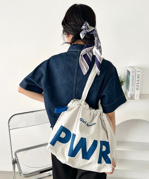 wears(ウェアーズ)の「【A4収納可】ビッグロゴナイロントートバッグ ドローストリングバッグ(トートバッグ・レディース・イエロー/ブルー/グリーン/グレー・FREE)」の15枚目の写真