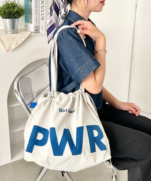 wears(ウェアーズ)の「【A4収納可】ビッグロゴナイロントートバッグ ドローストリングバッグ(トートバッグ・レディース・イエロー/ブルー/グリーン/グレー・FREE)」の17枚目の写真