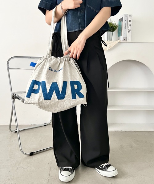 wears(ウェアーズ)の「【A4収納可】ビッグロゴナイロントートバッグ ドローストリングバッグ(トートバッグ・レディース・イエロー/ブルー/グリーン/グレー・FREE)」の20枚目の写真