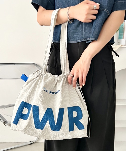 wears(ウェアーズ)の「【A4収納可】ビッグロゴナイロントートバッグ ドローストリングバッグ(トートバッグ・レディース・イエロー/ブルー/グリーン/グレー・FREE)」の19枚目の写真