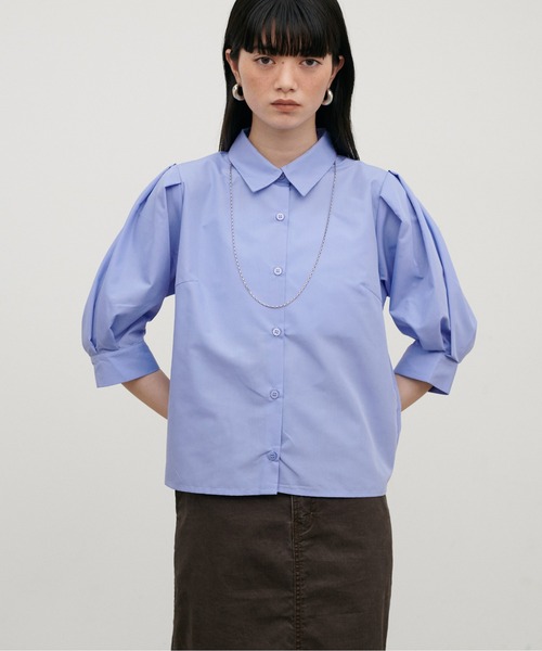 LARUTA（ラルータ）の「【LARUTA】［Web限定］ボリュームスリーブクロップドブラウス（シャツ/ブラウス・レディース・ピンク/ブラック/オフホワイト/ブルー・FREE）」の19枚目の写真