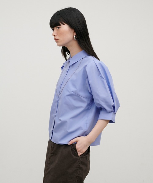 LARUTA（ラルータ）の「【LARUTA】［Web限定］ボリュームスリーブクロップドブラウス（シャツ/ブラウス・レディース・ピンク/ブラック/オフホワイト/ブルー・FREE）」の18枚目の写真