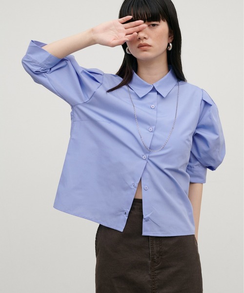 LARUTA（ラルータ）の「【LARUTA】［Web限定］ボリュームスリーブクロップドブラウス（シャツ/ブラウス・レディース・ピンク/ブラック/オフホワイト/ブルー・FREE）」の16枚目の写真