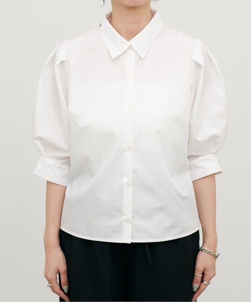 LARUTA（ラルータ）の「【LARUTA】［Web限定］ボリュームスリーブクロップドブラウス（シャツ/ブラウス・レディース・ピンク/ブラック/オフホワイト/ブルー・FREE）」の14枚目の写真