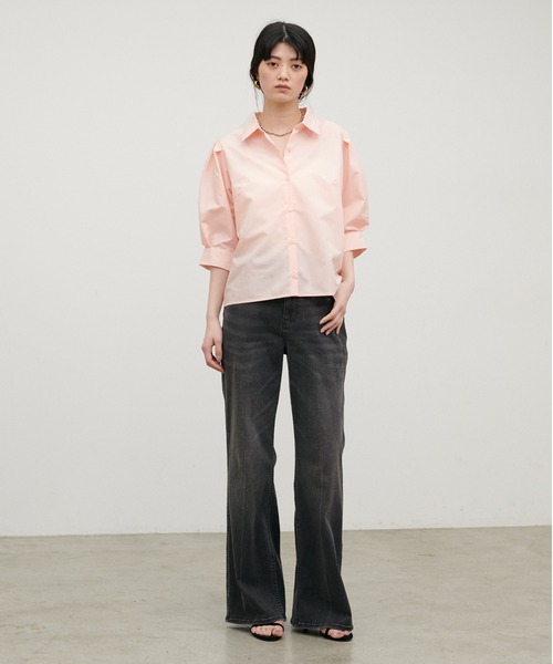 LARUTA（ラルータ）の「【LARUTA】［Web限定］ボリュームスリーブクロップドブラウス（シャツ/ブラウス・レディース・ピンク/ブラック/オフホワイト/ブルー・FREE）」の13枚目の写真