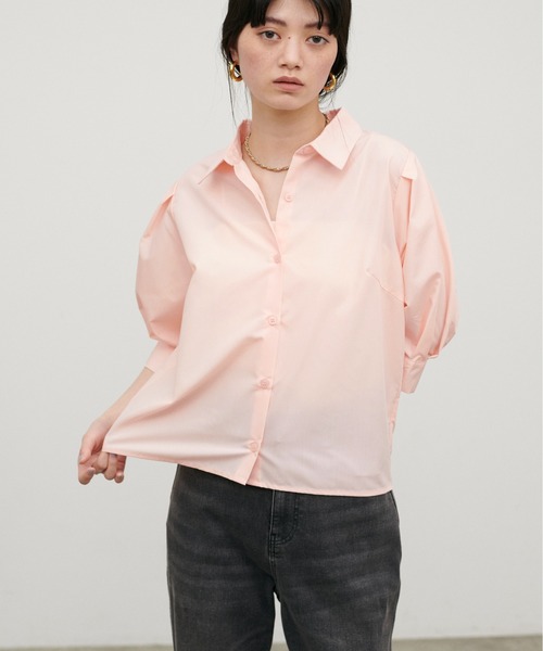 LARUTA（ラルータ）の「【LARUTA】［Web限定］ボリュームスリーブクロップドブラウス（シャツ/ブラウス・レディース・ピンク/ブラック/オフホワイト/ブルー・FREE）」の12枚目の写真