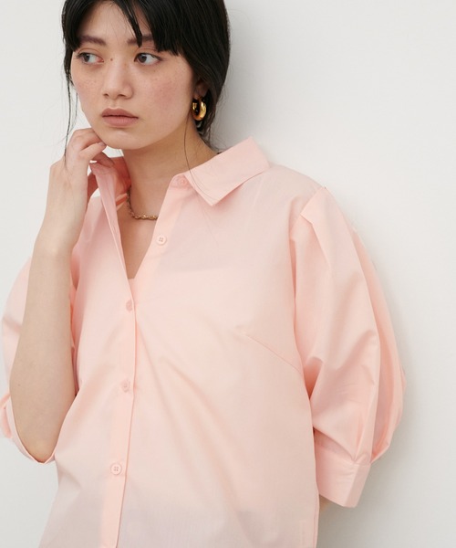 LARUTA（ラルータ）の「【LARUTA】［Web限定］ボリュームスリーブクロップドブラウス（シャツ/ブラウス・レディース・ピンク/ブラック/オフホワイト/ブルー・FREE）」の21枚目の写真