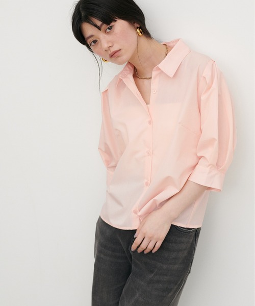 LARUTA（ラルータ）の「【LARUTA】［Web限定］ボリュームスリーブクロップドブラウス（シャツ/ブラウス・レディース・ピンク/ブラック/オフホワイト/ブルー・FREE）」の10枚目の写真